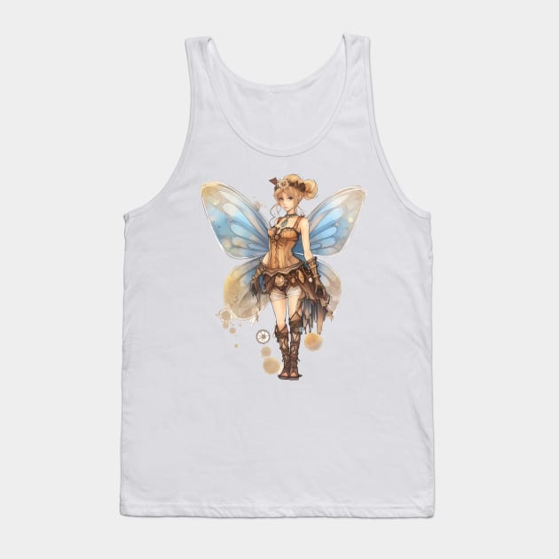 Watercolor Steampunk Fairy Girl #2 Tank Top by Chromatic Fusion Studio